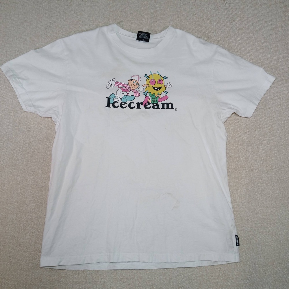 Icecream Graphic T-Shirt XL Short Sleeve Virus Cone Billionaire Boys STAINED
